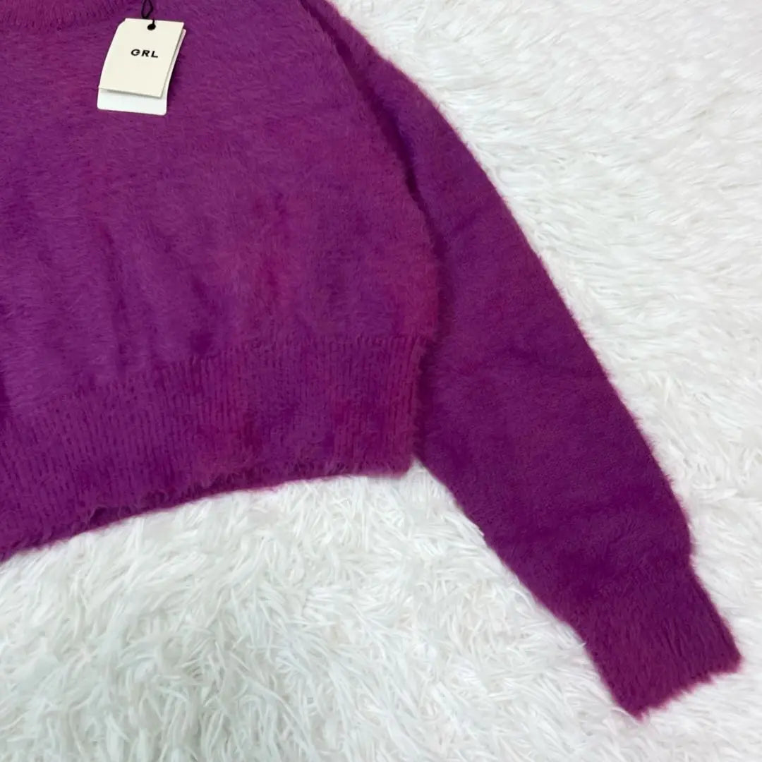 ✨New Grail Short length Knit Crew neck Sweater F Purple