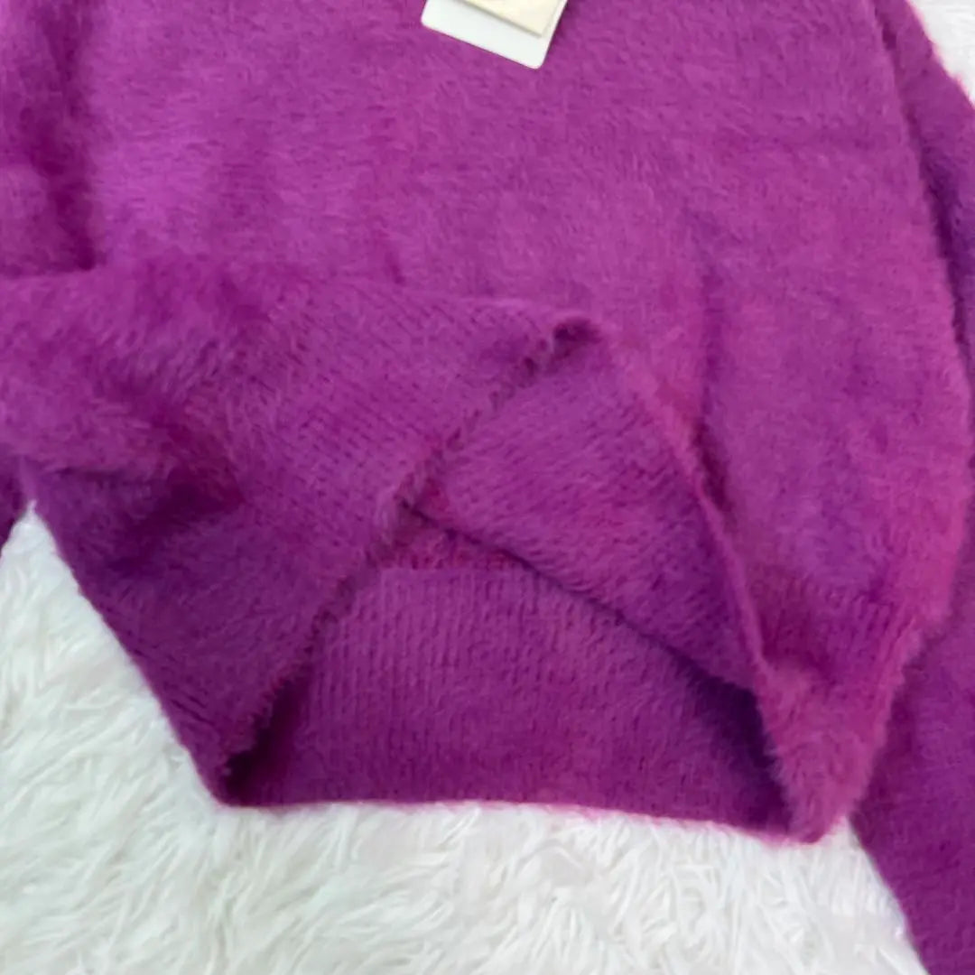 ✨New Grail Short length Knit Crew neck Sweater F Purple