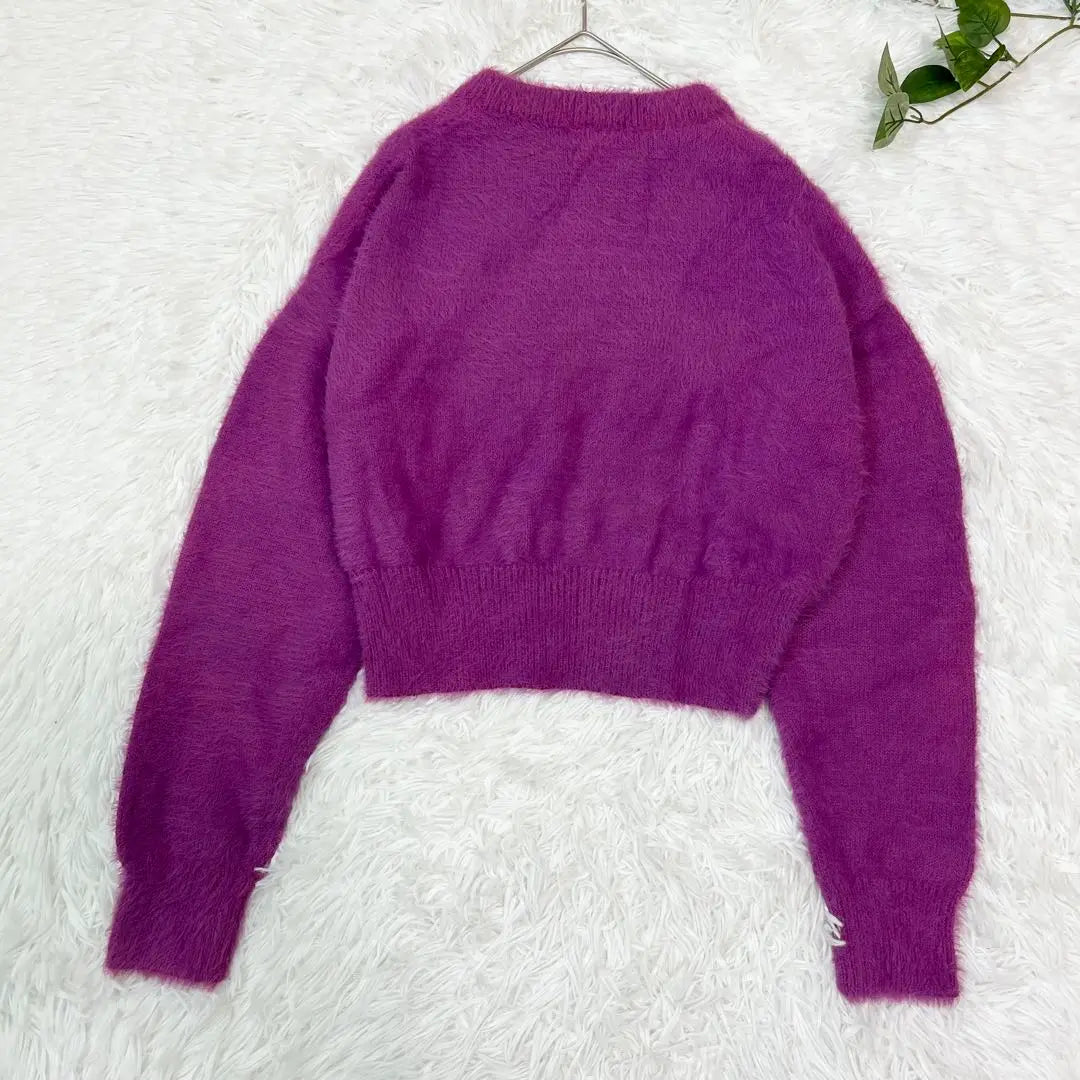 ✨New Grail Short length Knit Crew neck Sweater F Purple