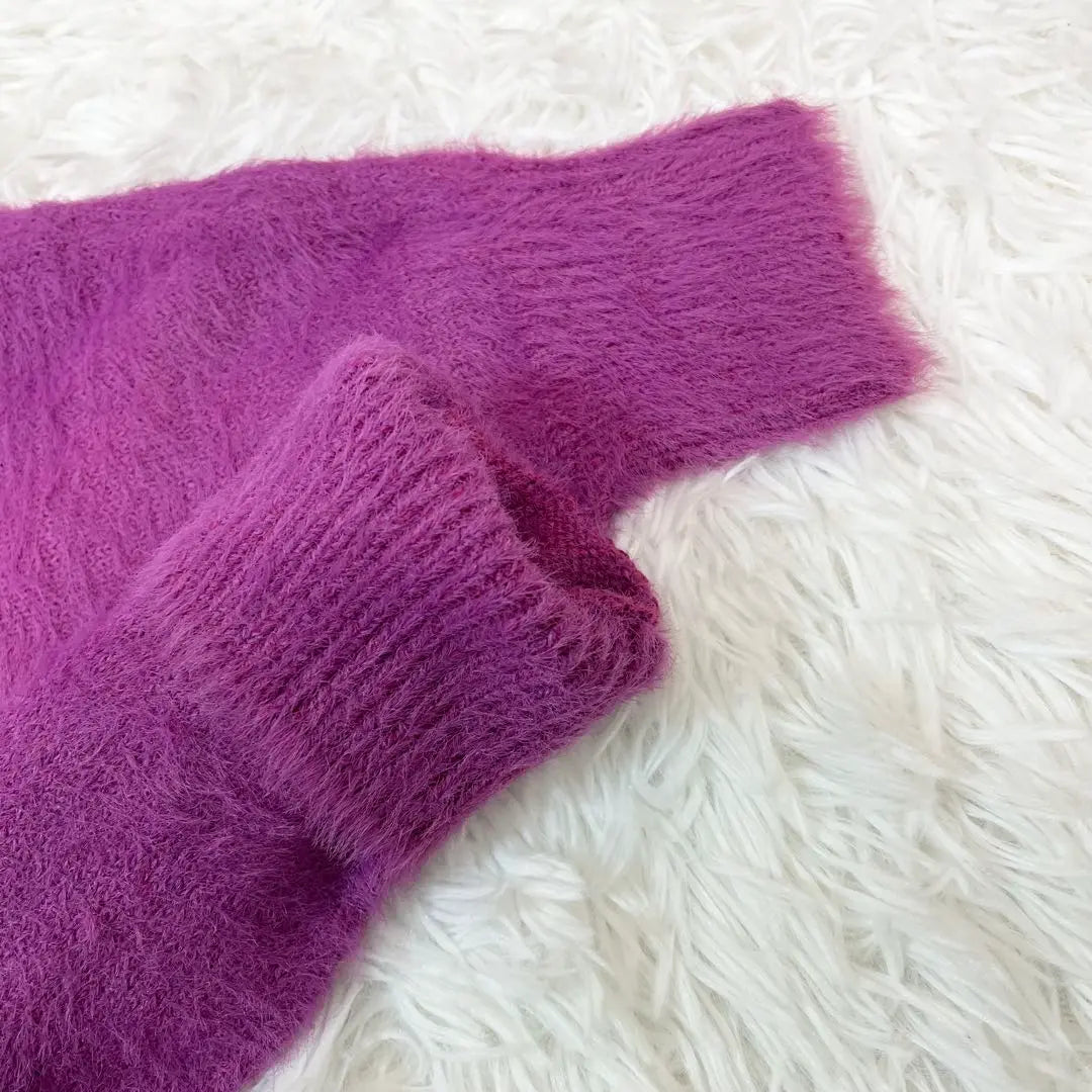 ✨New Grail Short length Knit Crew neck Sweater F Purple