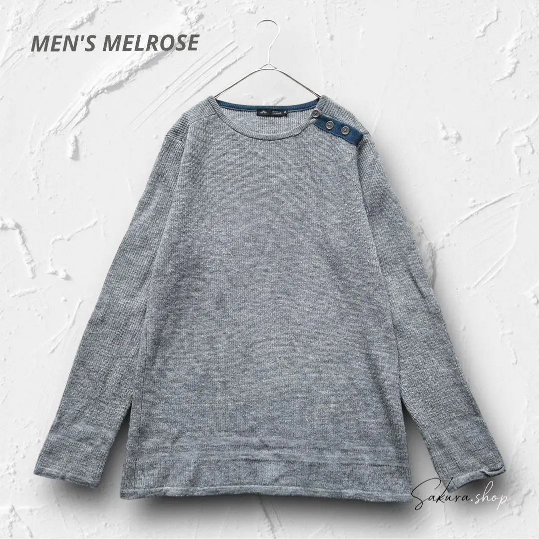 1150 [Melrose para hombre] Suéter de punto de calibre alto (4/L) gris