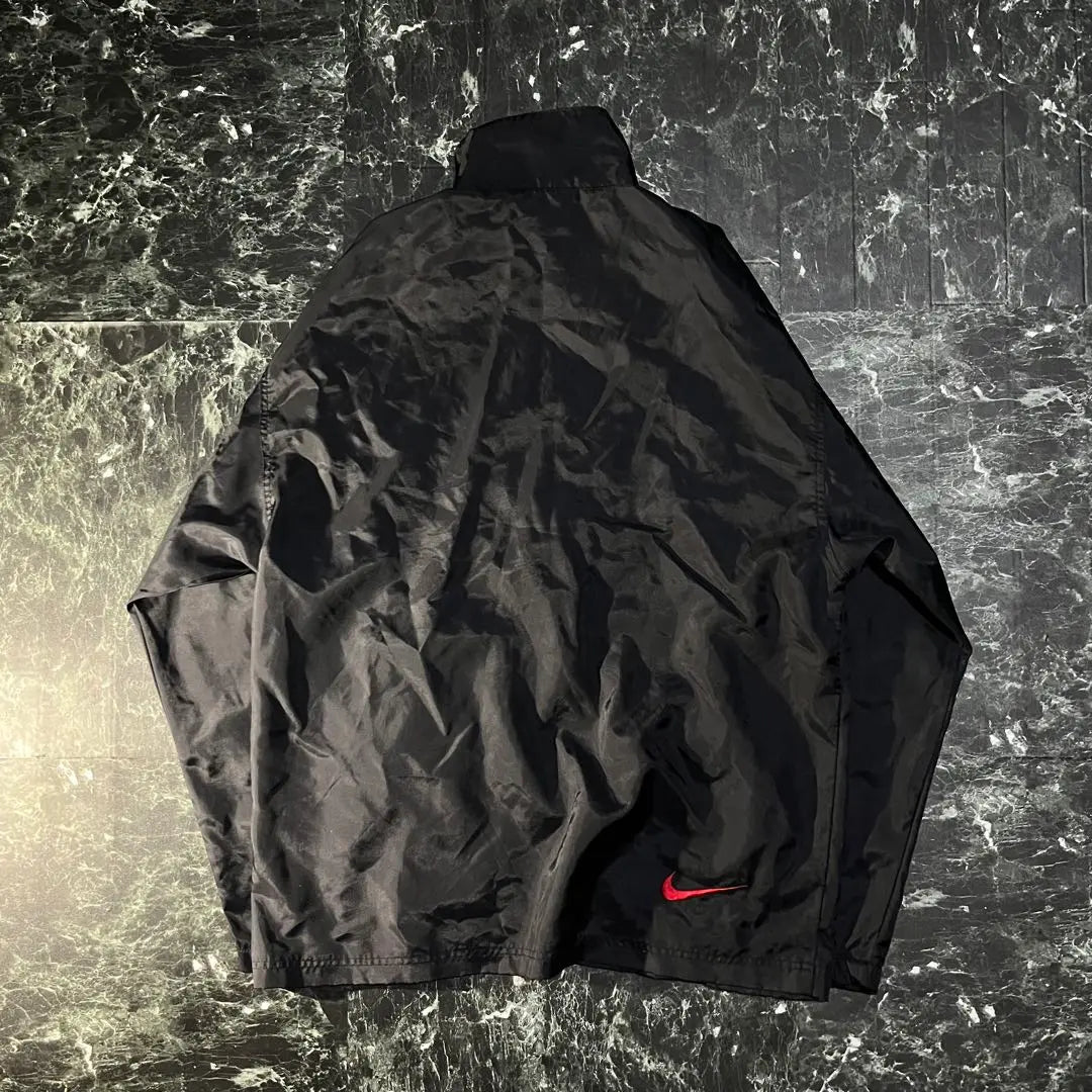 【NIKE】Chaqueta de nailon con logotipo y media cremallera de los años 90 XL