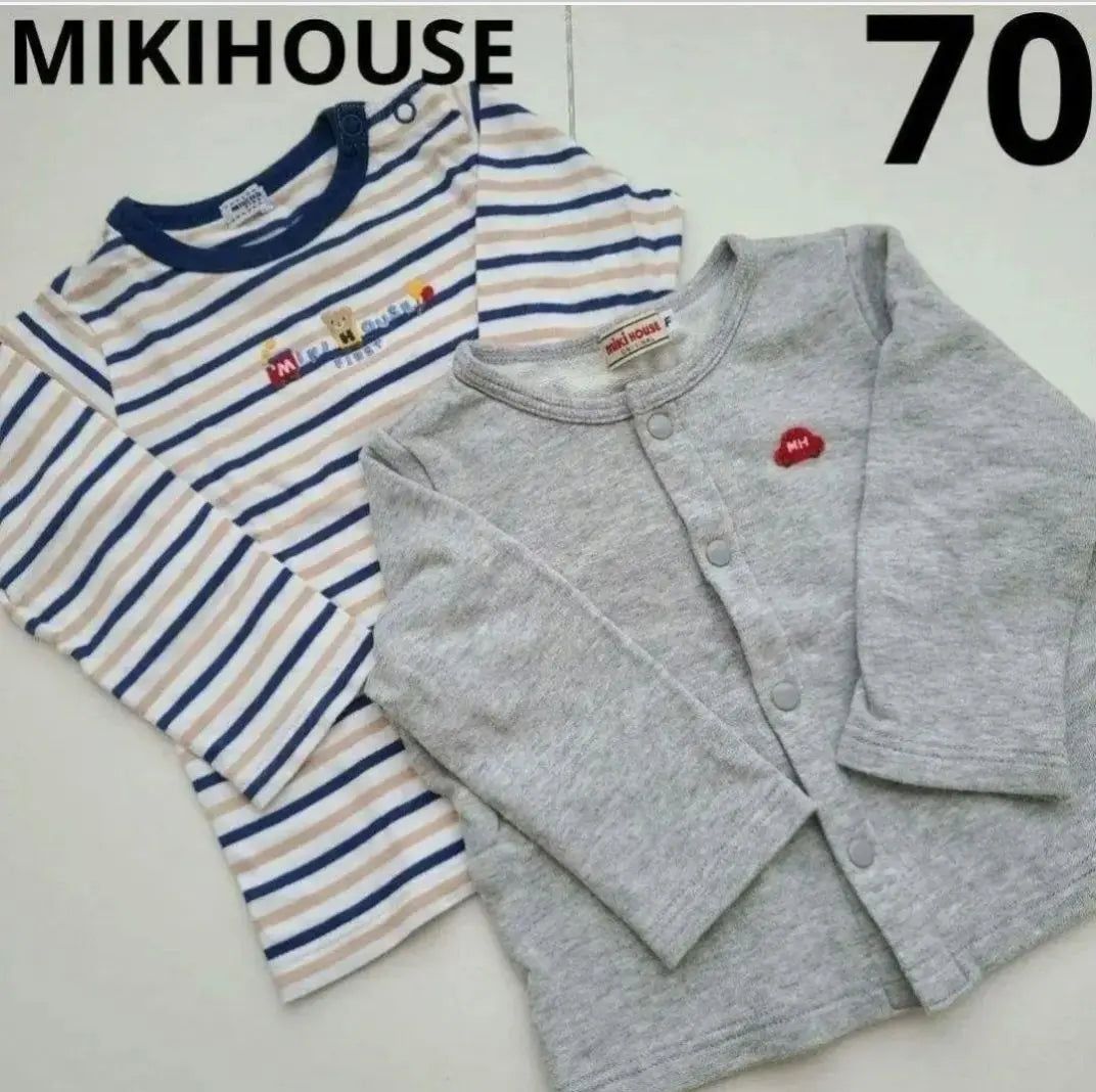 Miki House One Size Set of 2 Long T-shirt Cardigan 70 80