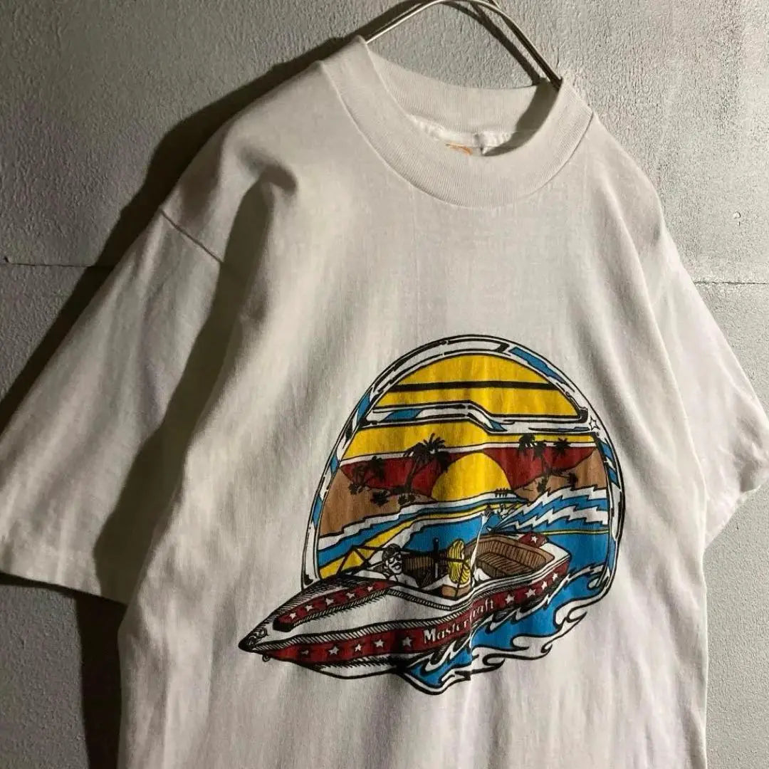 US 90s 80s Tee Short Sleeve T Single Stitch White T American D972