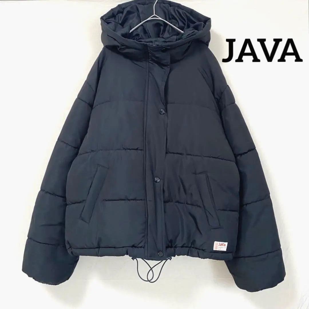 Hermoso estado ✨ [JAVA] Chaqueta de plumas con capucha Java negra M liviana de un punto | 美品✨【JAVA】ジャバ フード付きダウンジャケット 黒 M 軽量 ワンポイント