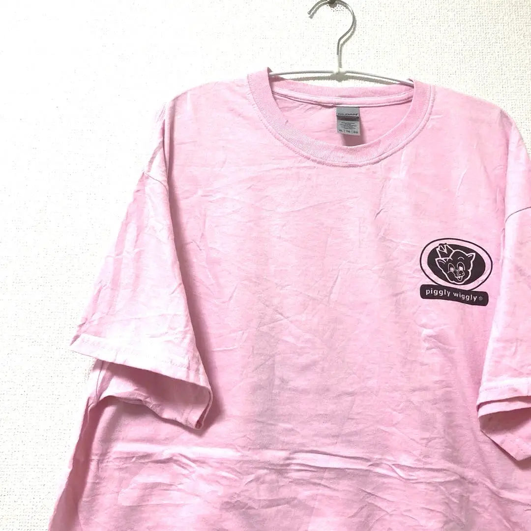 Camiseta ropa usada Piggly Wiggly Gildan Gildan Pink XL | Piggly Wiggly GILDAN ギルダン ピンク XL古着 Tシャツ