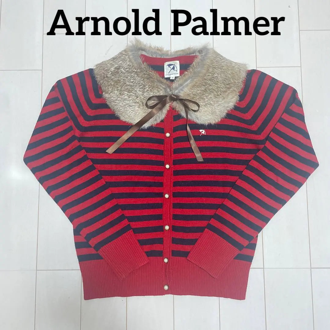 Arnold Palmer Women's Cardigan Border Red Navy Size 2