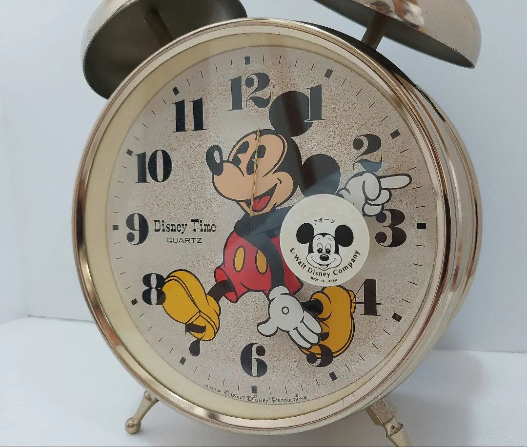 Vintage Antique QUARTZ Mickey Table Clock Alarm Clock