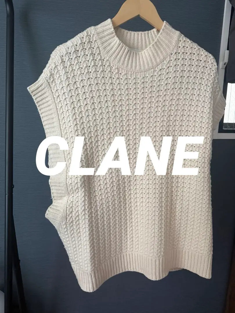 [Buen estado] Chaleco de punto trenzado CLANE, beige, talla 1