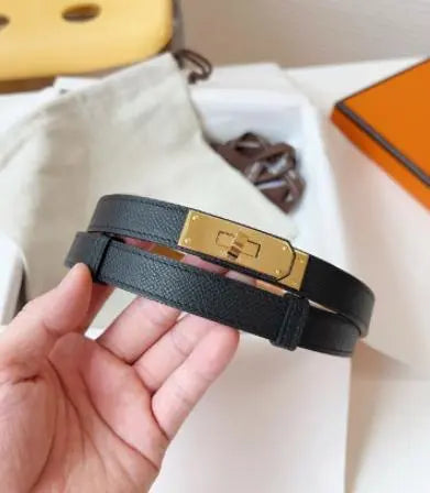 Beautiful condition ✨Kelly Women's Belt Black Vaugh Epson Gold Plated