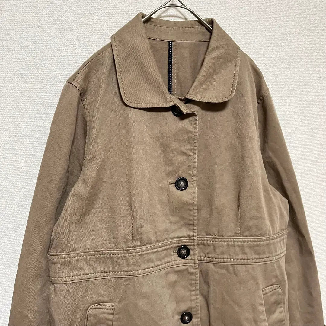 ★Trench coat★ 100% cotton size L beige mid length spring and autumn