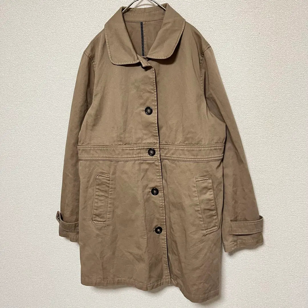 ★Trench coat★ 100% cotton size L beige mid length spring and autumn