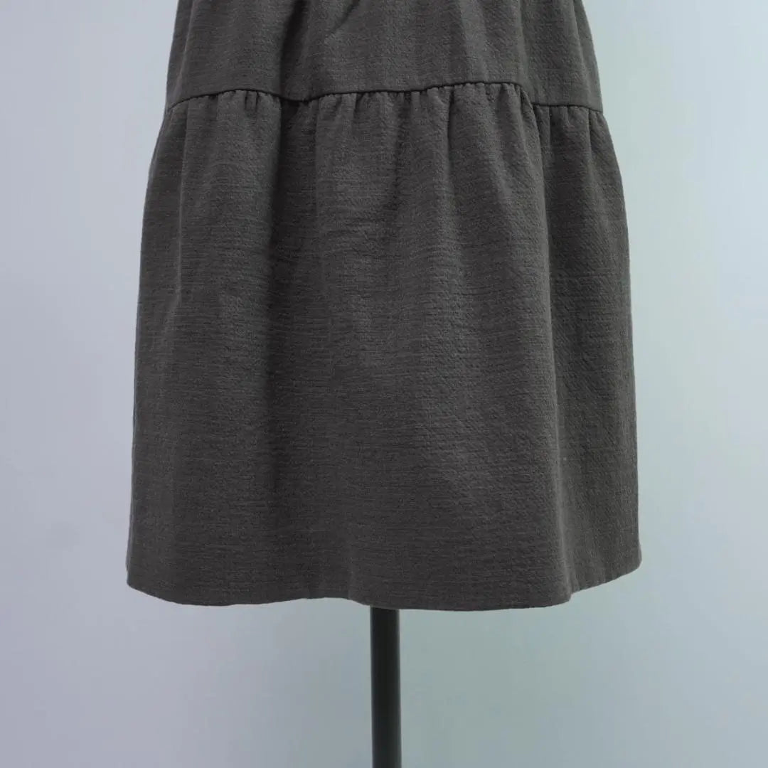 Hermoso vestido acampanado de mezcla de lana FOXEY con cierre en la espalda, color gris, talla 38