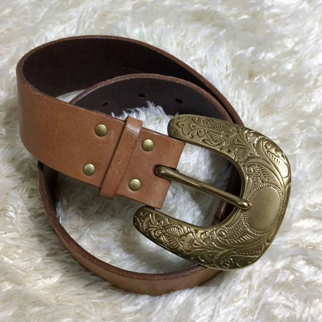 ralph lauren leather belt brass engraving