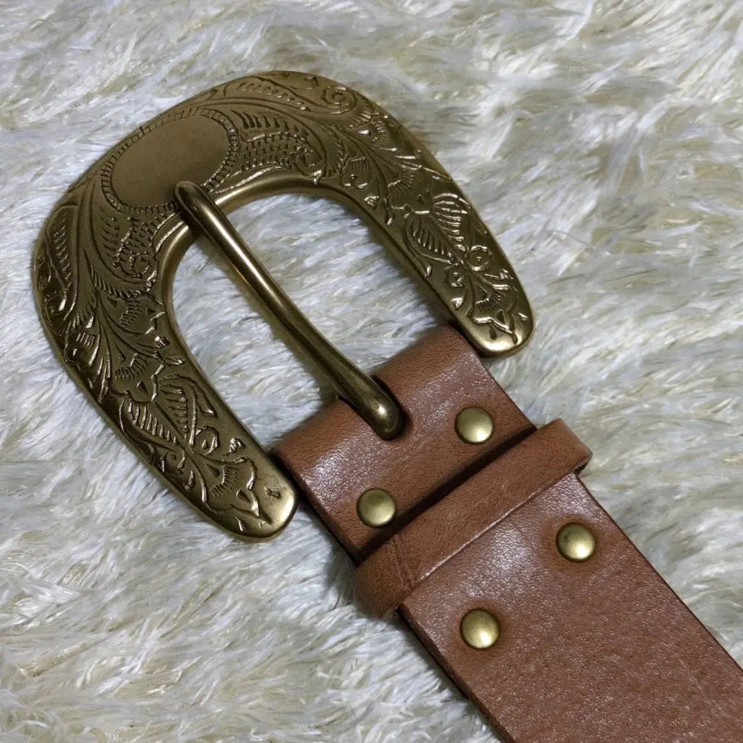 ralph lauren leather belt brass engraving