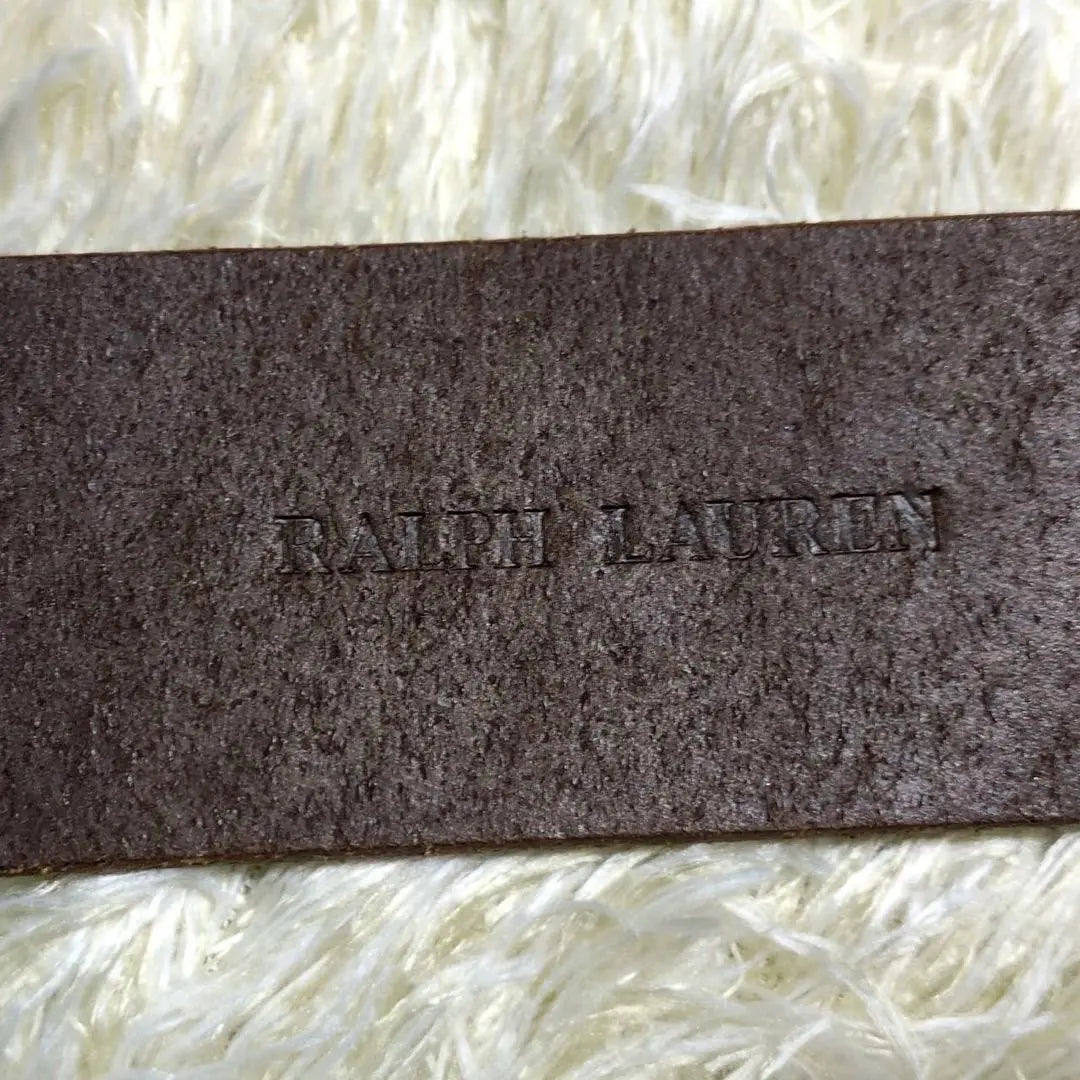 ralph lauren leather belt brass engraving