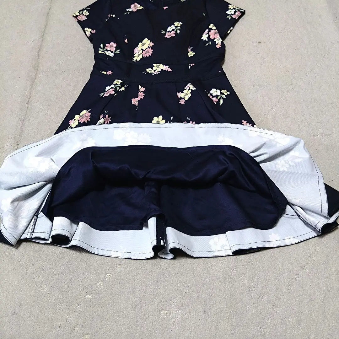 dazzlin dress, floral print, Showa retro, y2k, short sleeves, knee length, thick | dazzlin ダズリン ワンピース 花柄 昭和レトロ y2k 半袖 膝丈 厚手