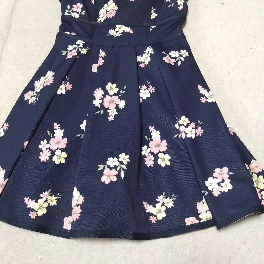 dazzlin dress, floral print, Showa retro, y2k, short sleeves, knee length, thick | dazzlin ダズリン ワンピース 花柄 昭和レトロ y2k 半袖 膝丈 厚手