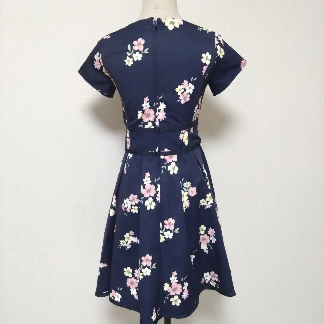 dazzlin dress, floral print, Showa retro, y2k, short sleeves, knee length, thick | dazzlin ダズリン ワンピース 花柄 昭和レトロ y2k 半袖 膝丈 厚手