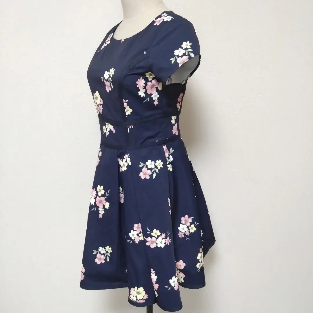 dazzlin dress, floral print, Showa retro, y2k, short sleeves, knee length, thick | dazzlin ダズリン ワンピース 花柄 昭和レトロ y2k 半袖 膝丈 厚手