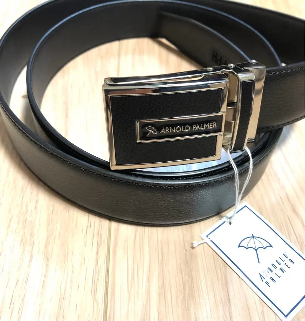 New Arnold Palmer Leather Belt Black Long Tag Men's