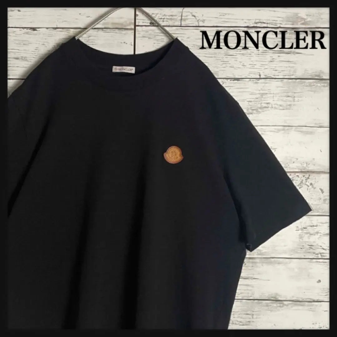 [Diseño raro] Camiseta de manga corta con parche del logotipo de cuero One Point de Moncler