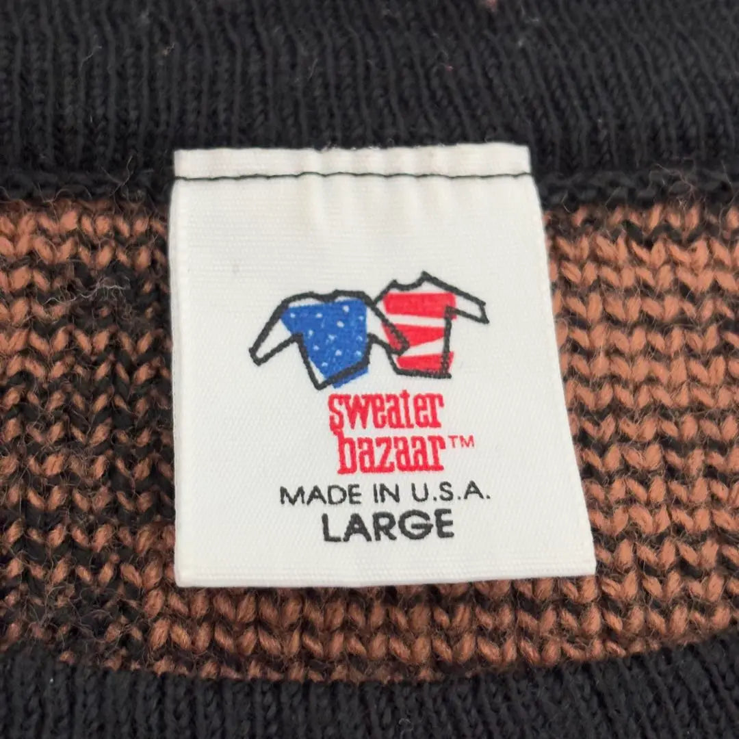 Sweater Dezzert 80s knit, native pattern, USA used clothing L