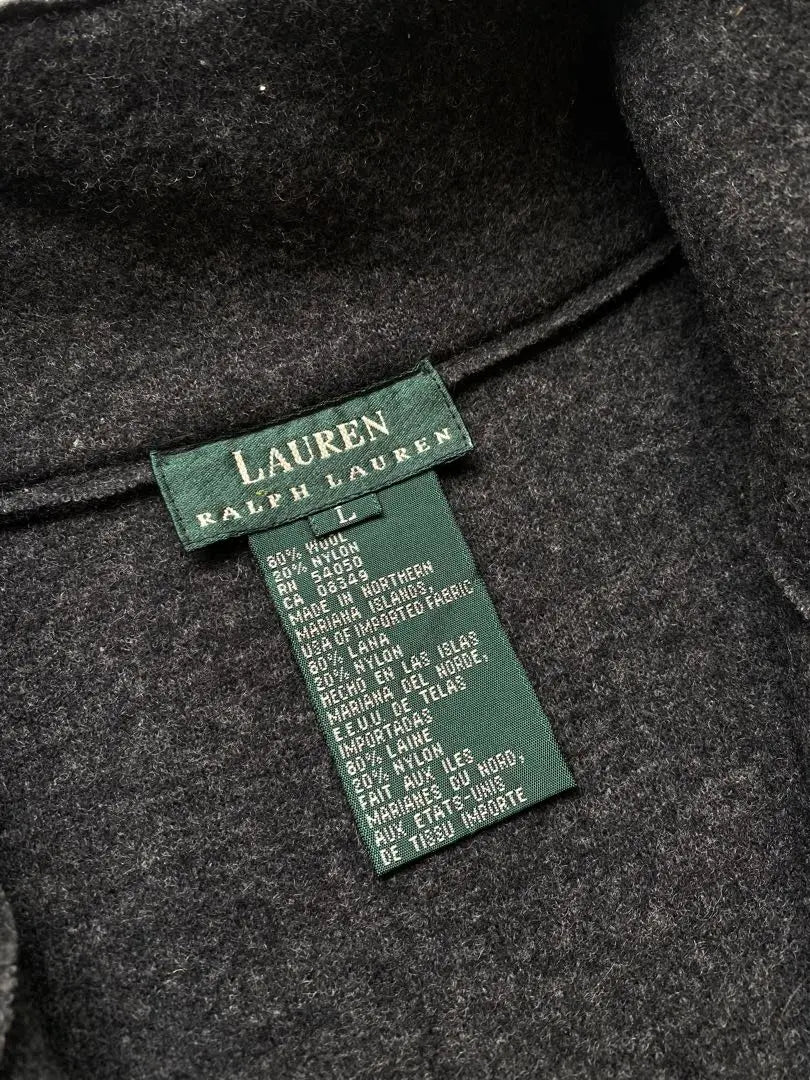 1990s RALPH LAUREN Wool Coat L Size Black Ralph