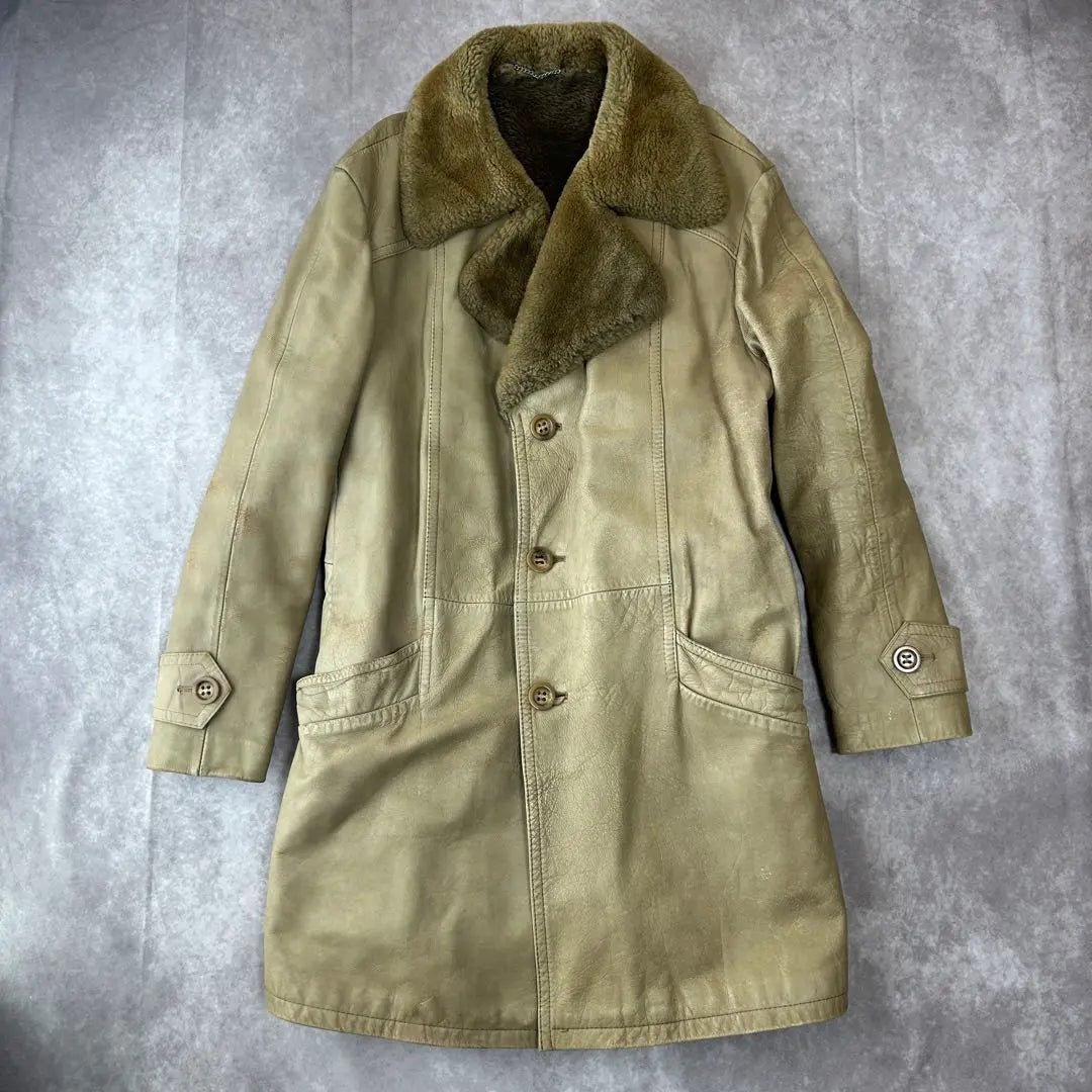 Winter sale! 00's vintage leather coat fur casual