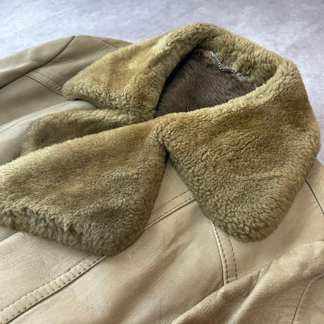 Winter sale! 00's vintage leather coat fur casual