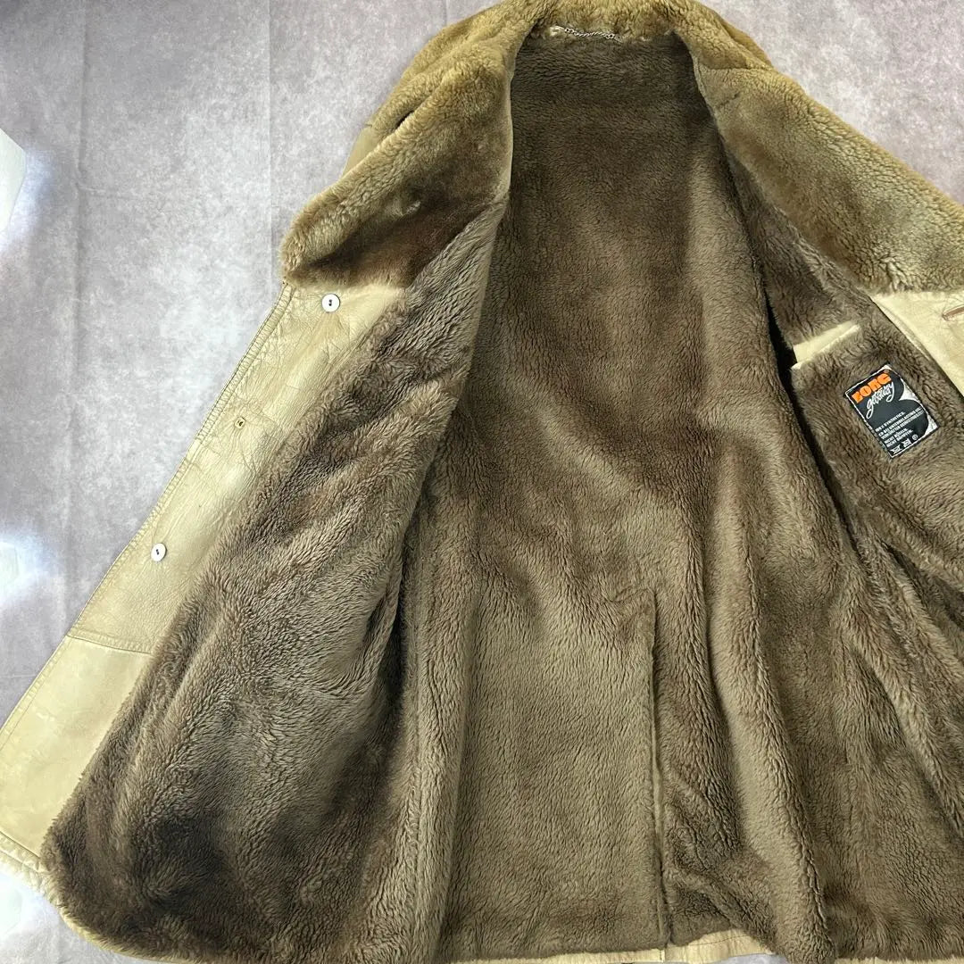 Winter sale! 00's vintage leather coat fur casual