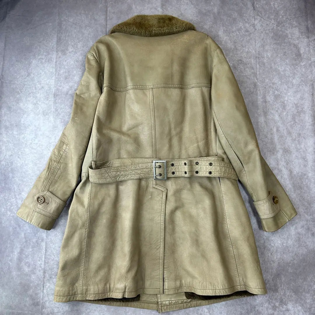 Winter sale! 00's vintage leather coat fur casual