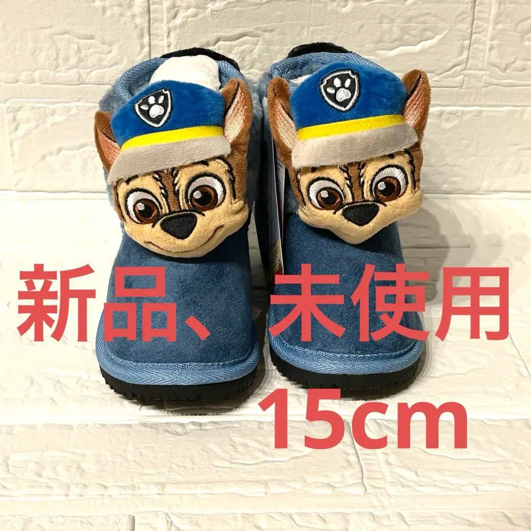 Comfortable even in cold seasons♪ Paul Patrol Chase Sheepskin Boots 15cm Blue | 寒い季節も快適♪ パウパトロール チェイス ムートンブーツ 15cm ブルー