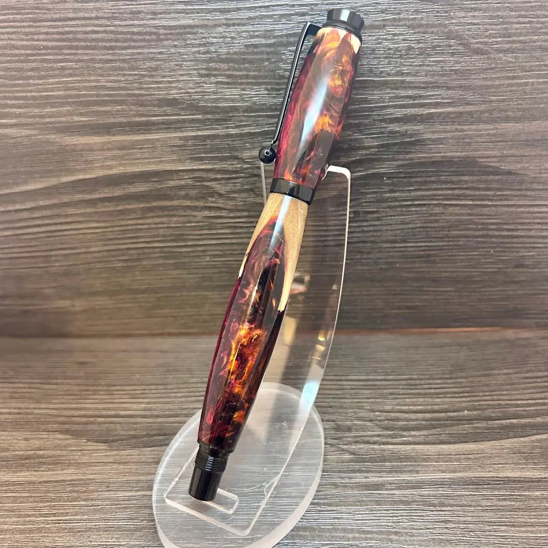 [Fountain Pen] Wood Resin Fire Ball REDver~