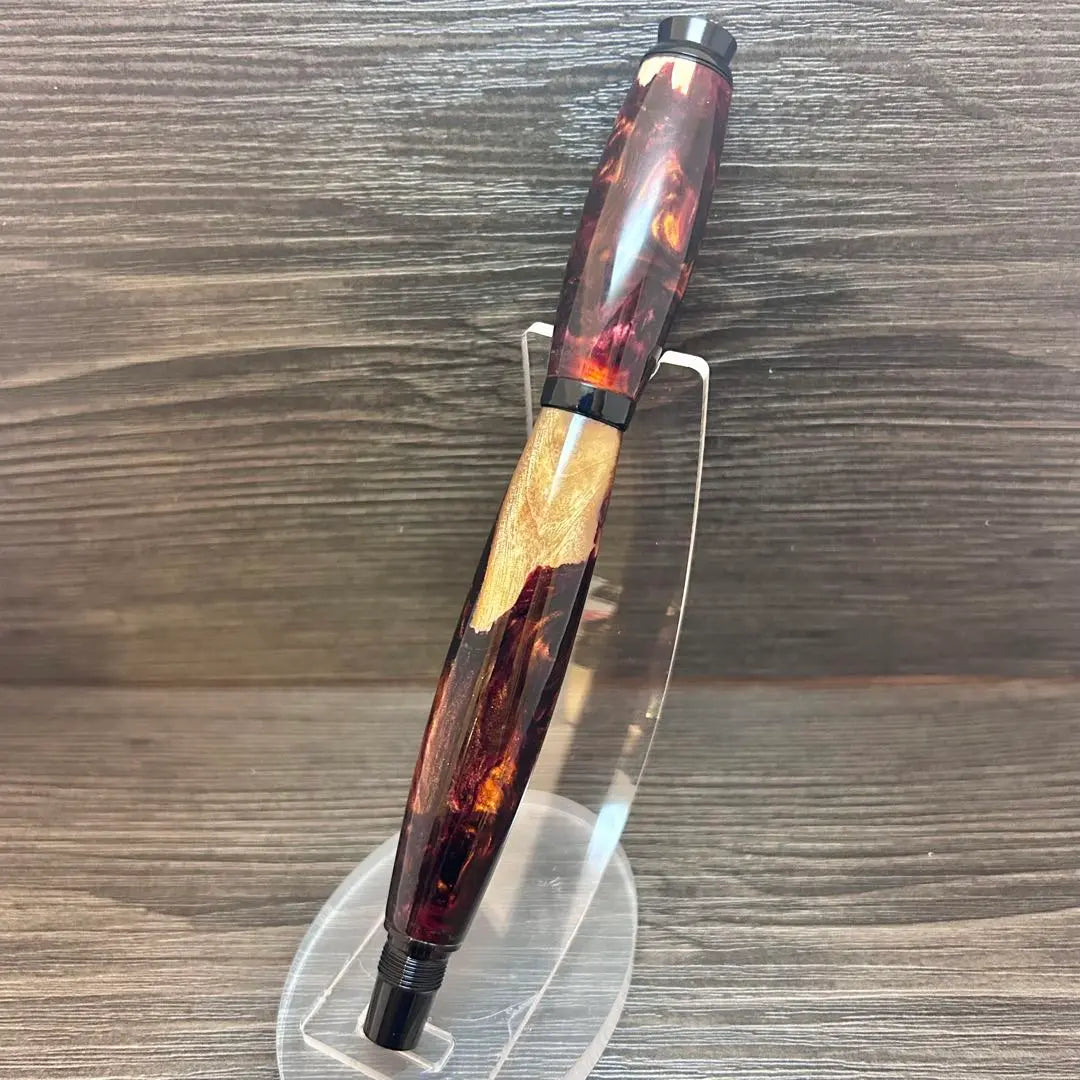 [Fountain Pen] Wood Resin Fire Ball REDver~