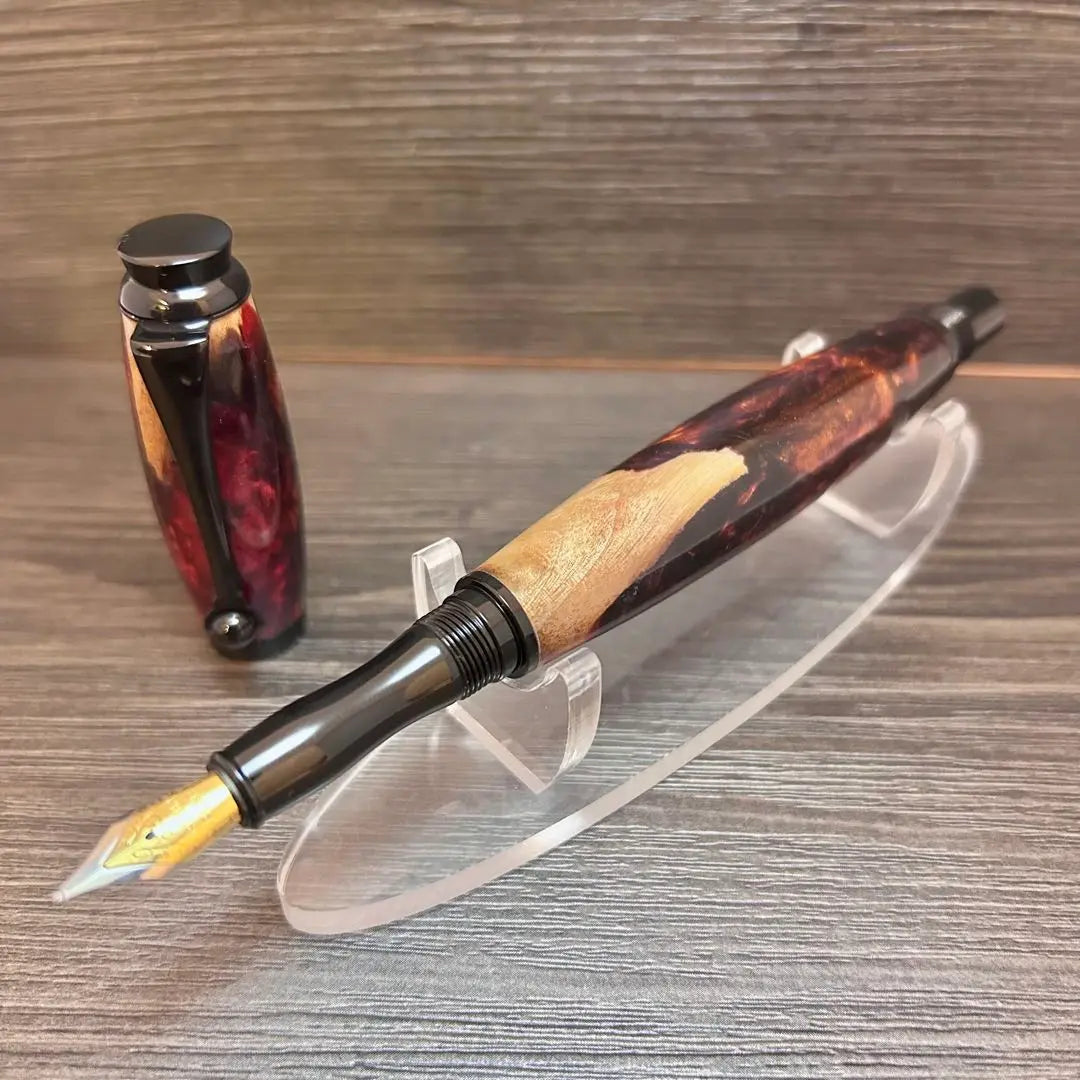 [Fountain Pen] Wood Resin Fire Ball REDver~