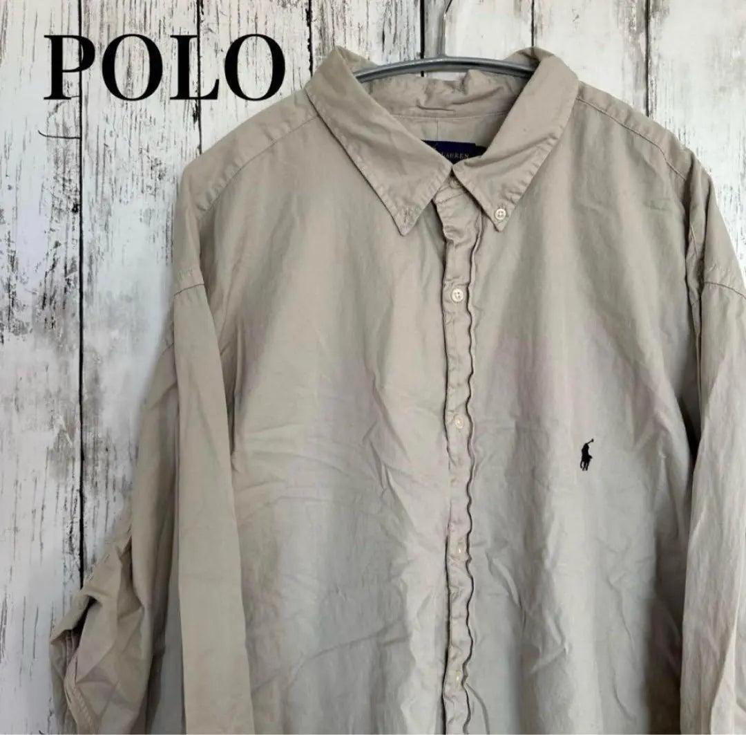 [USED] Ralph Lauren Tops Shirt 3XL Beige Logo Embroidered