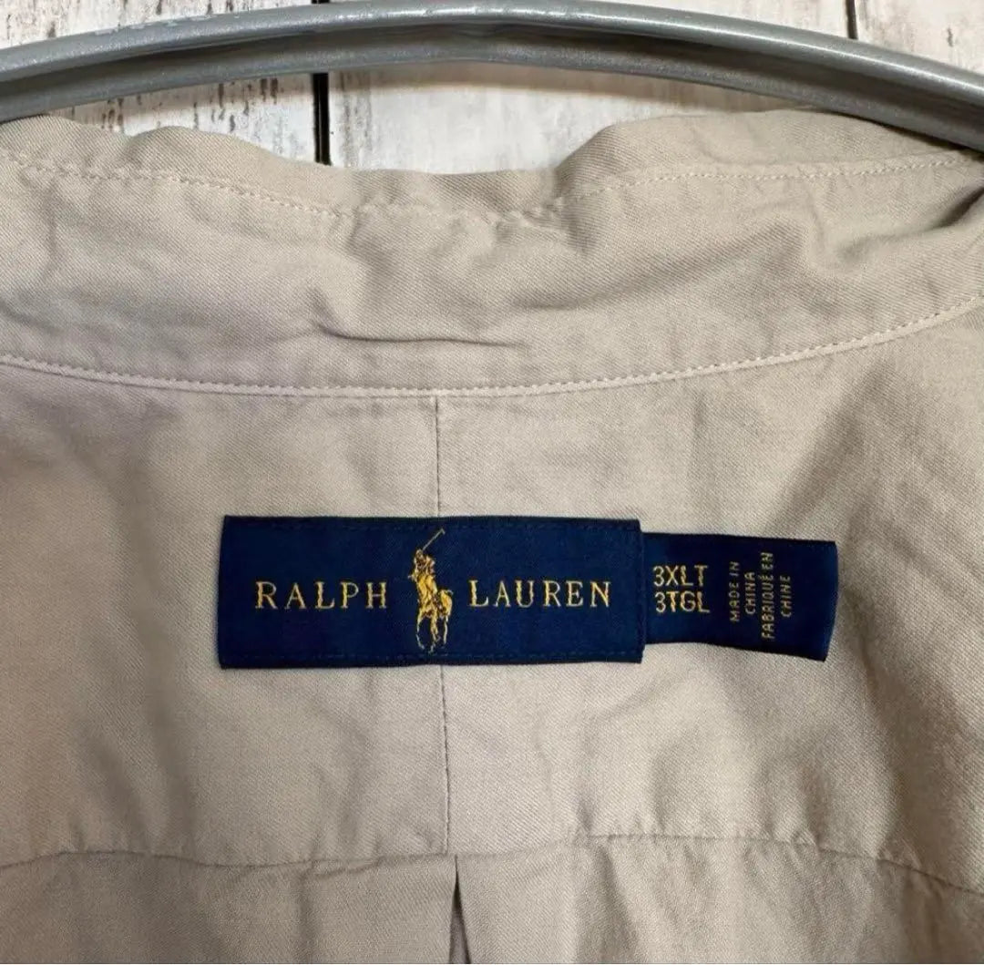 [USED] Ralph Lauren Tops Shirt 3XL Beige Logo Embroidered