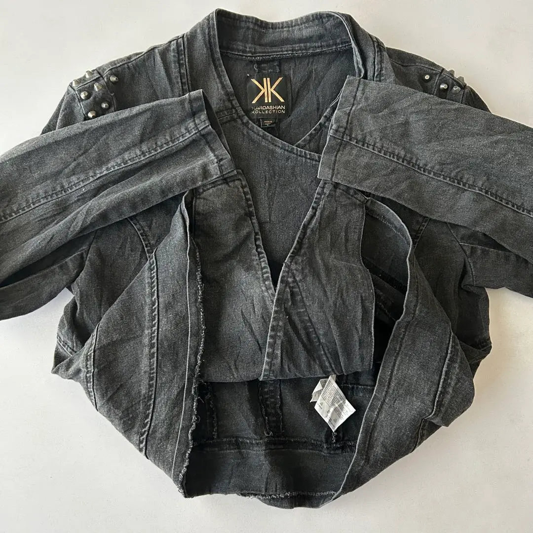 *Karadashian Dark Gray Rider-style Jacket with Studs