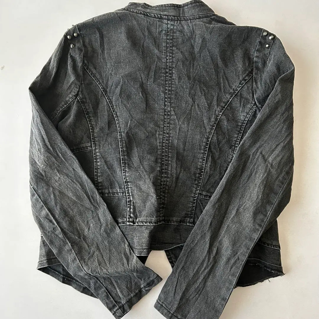 *Karadashian Dark Gray Rider-style Jacket with Studs