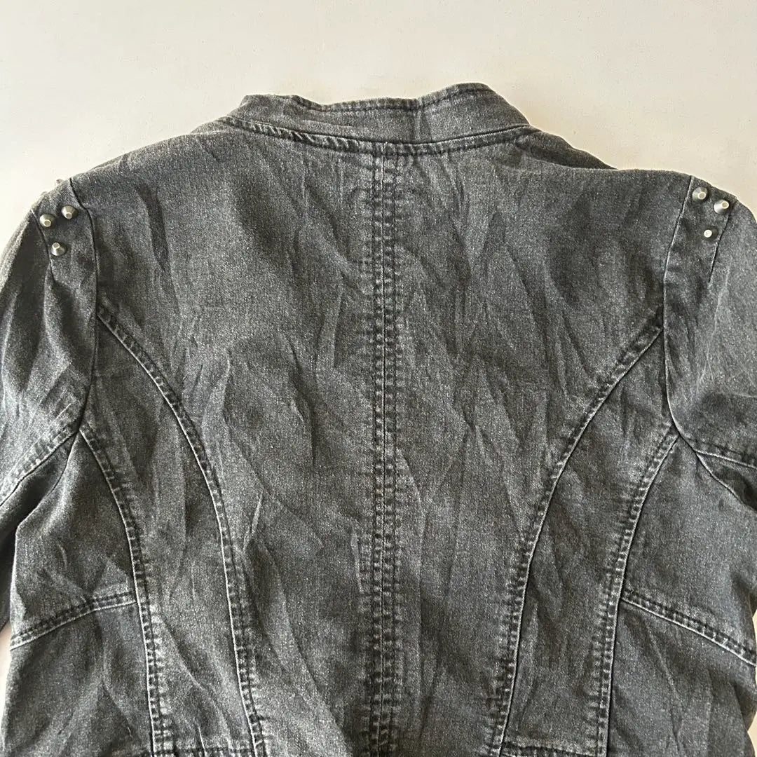 *Karadashian Dark Gray Rider-style Jacket with Studs