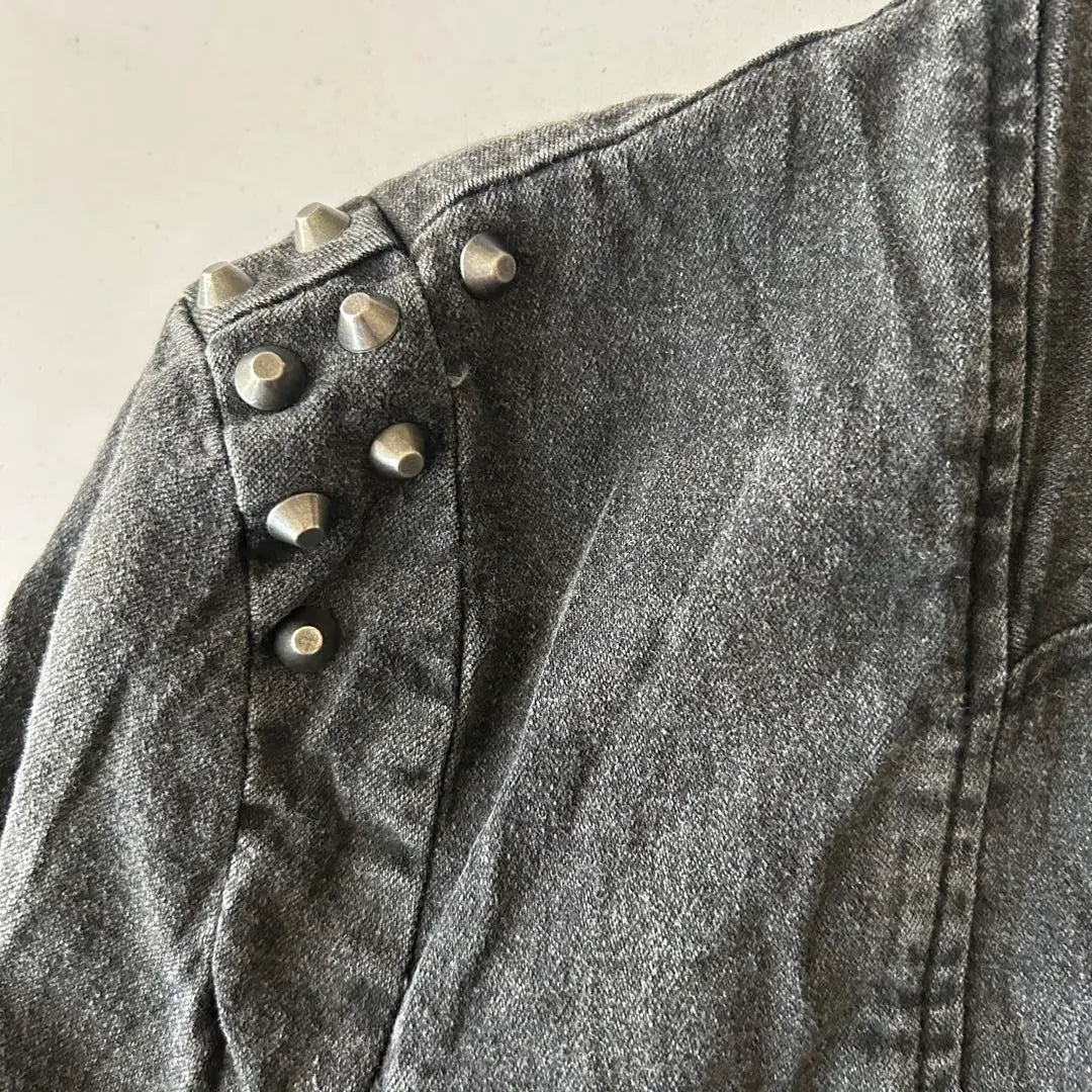 *Karadashian Dark Gray Rider-style Jacket with Studs