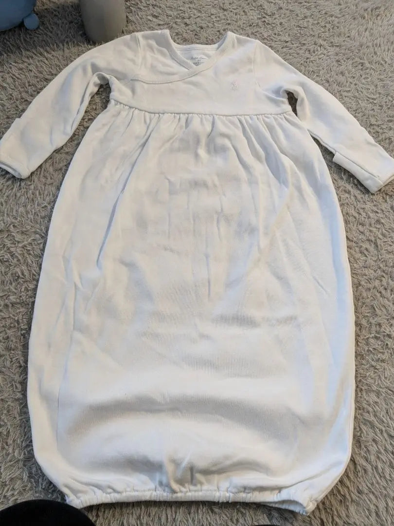 Ralph Lauren Baby Dress White Long Sleeve | Ralph Lauren ベビードレス ホワイト 長袖