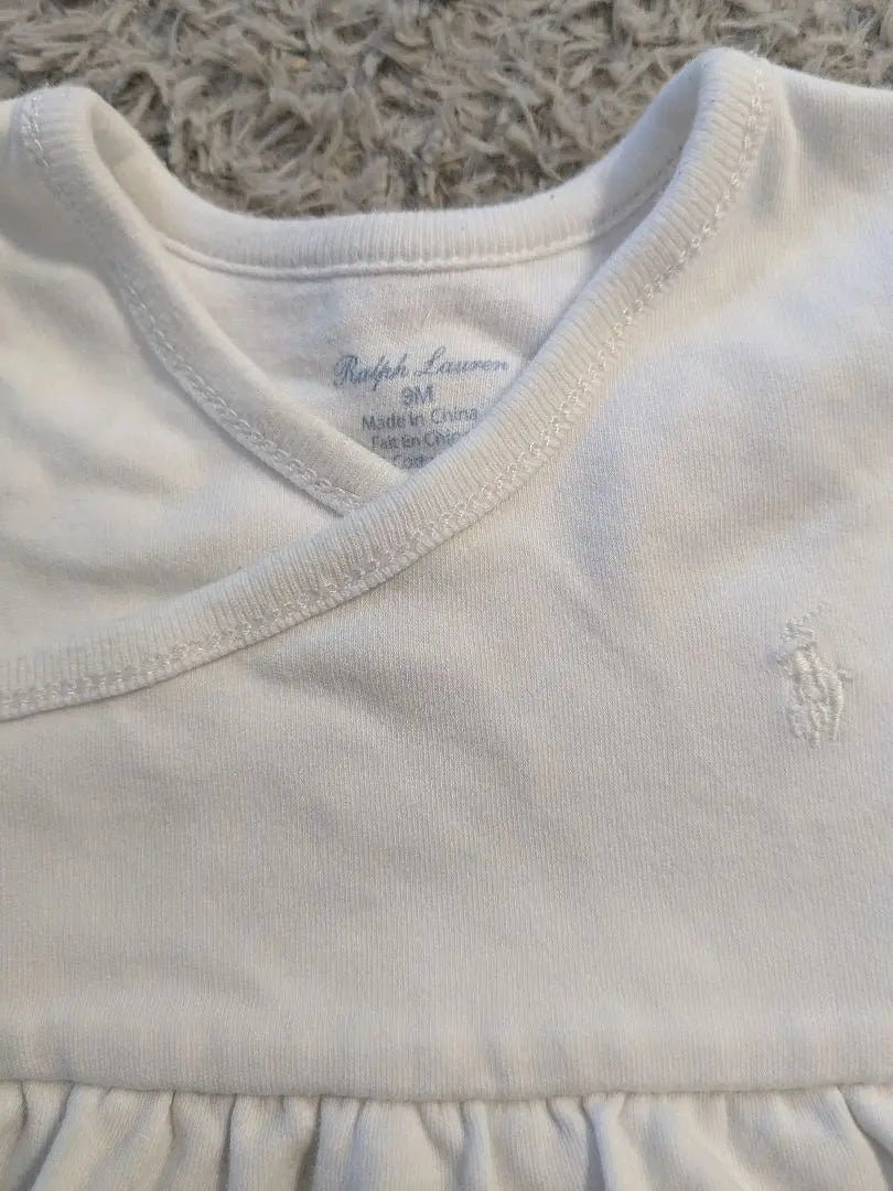 Ralph Lauren Baby Dress White Long Sleeve | Ralph Lauren ベビードレス ホワイト 長袖