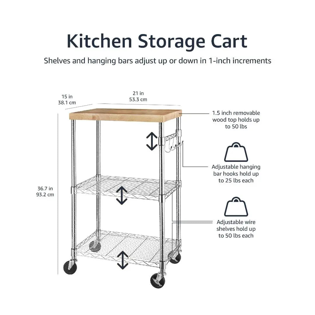 Effective use of kitchen space: casters, carts, storage