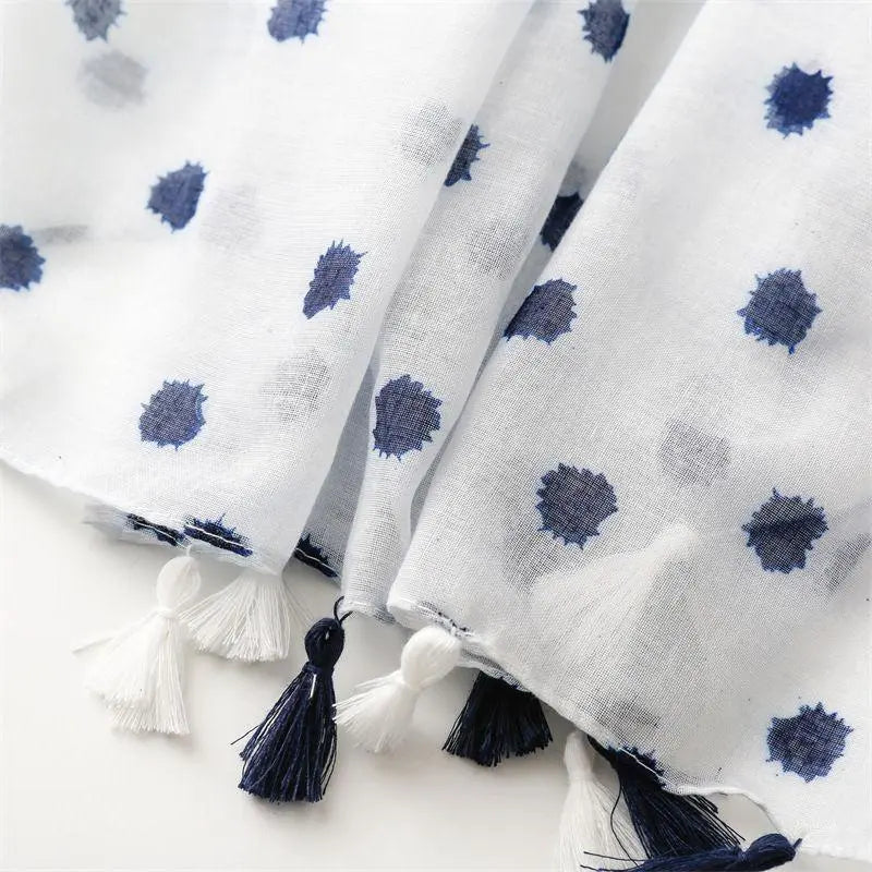 Large stole Summer Dot Pattern Indigo Blue Navy Indigo Dyeing Japanese Style Japanese Pattern Korea