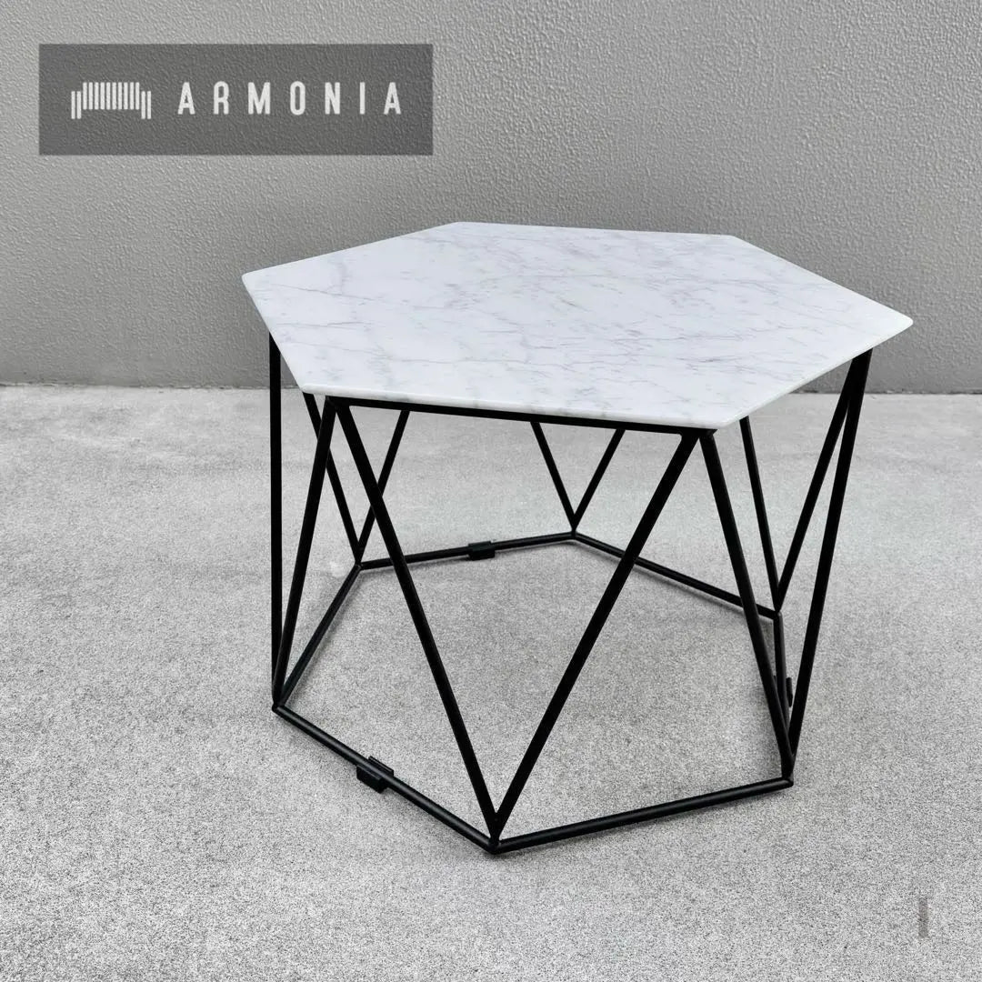 Armonia Side Table Sofa Table Coffee Table Natural Marble Hexagonal ①