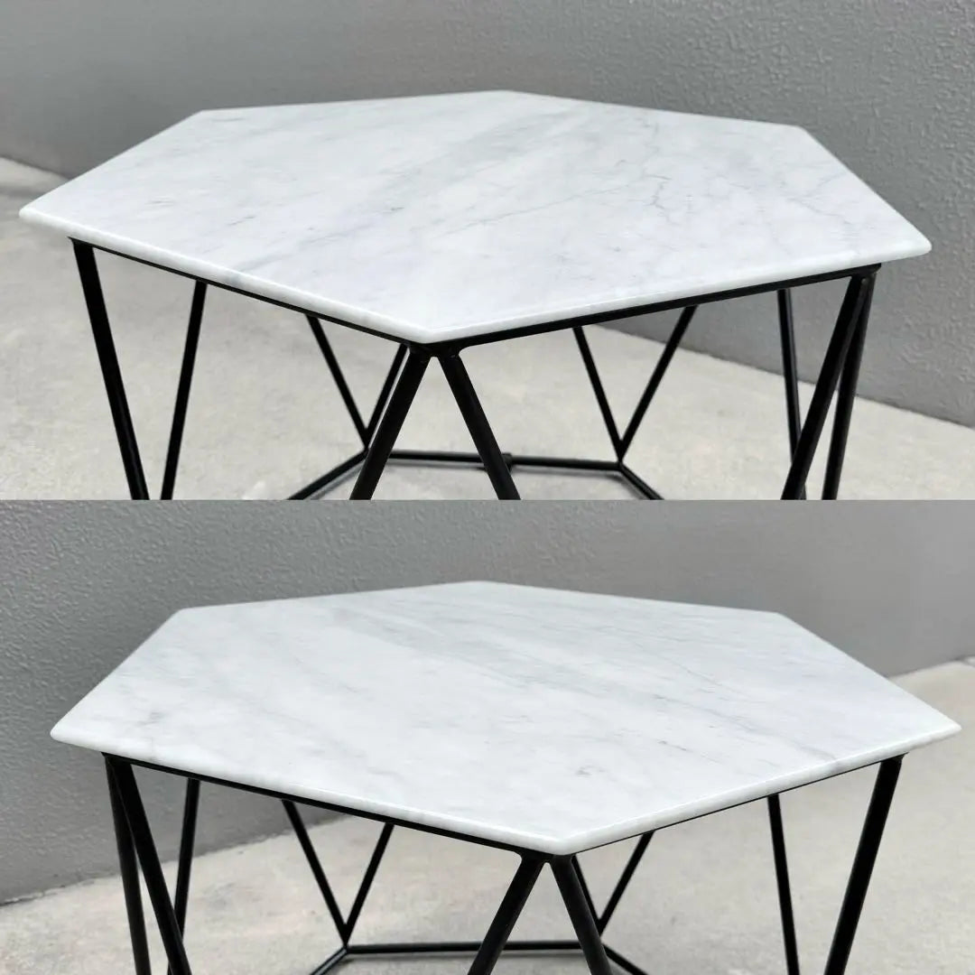 Armonia Side Table Sofa Table Coffee Table Natural Marble Hexagonal ①