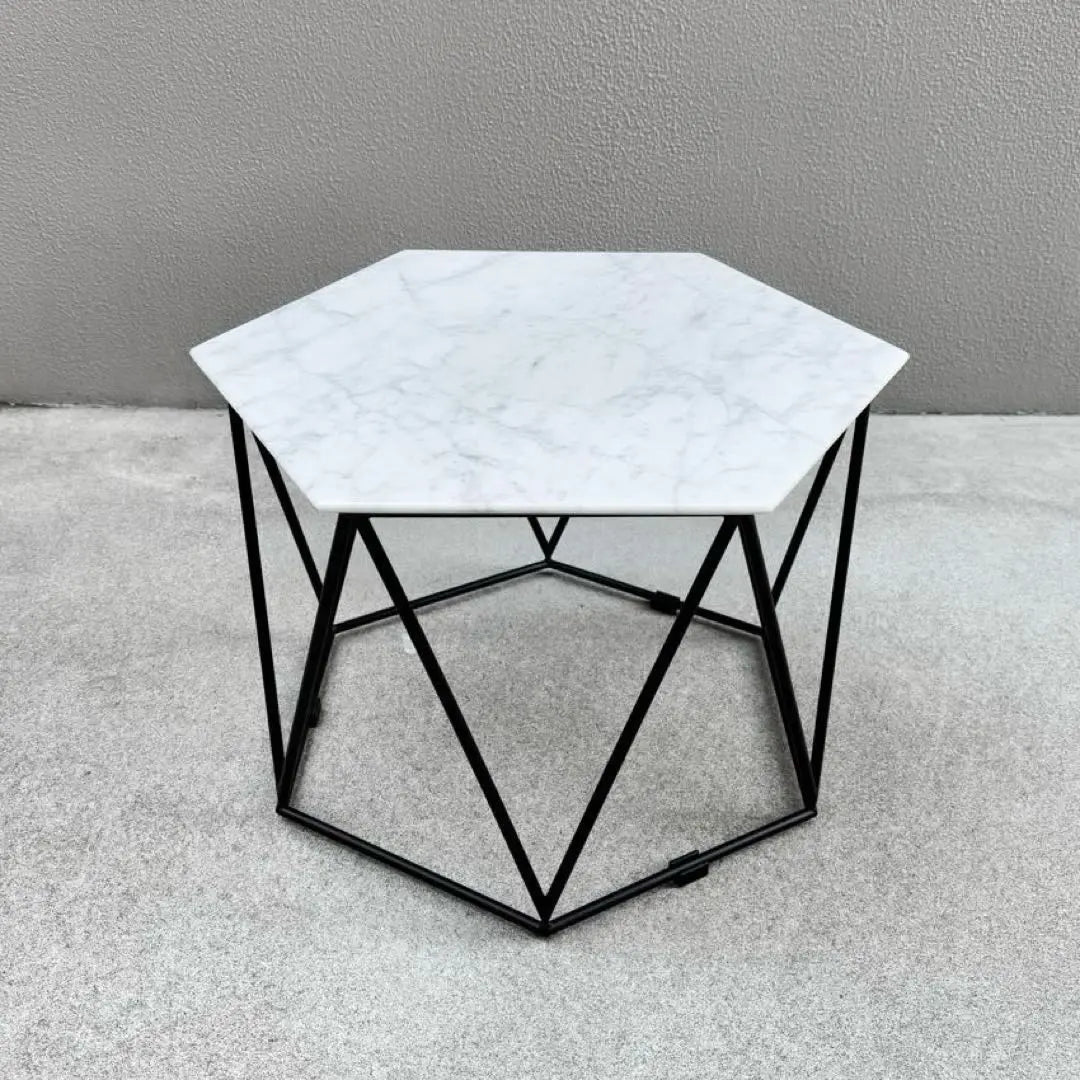 Armonia Side Table Sofa Table Coffee Table Natural Marble Hexagonal ①