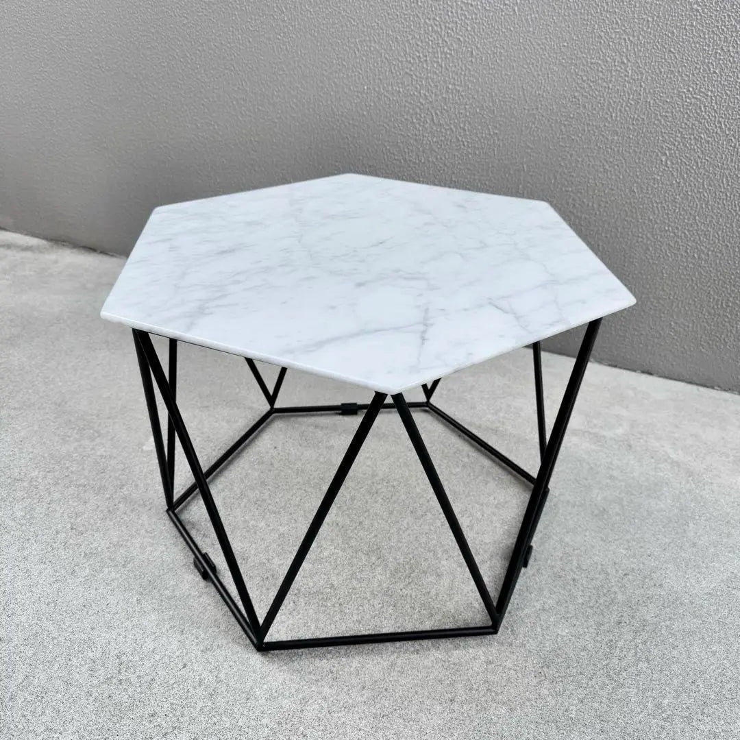 Armonia Side Table Sofa Table Coffee Table Natural Marble Hexagonal ①